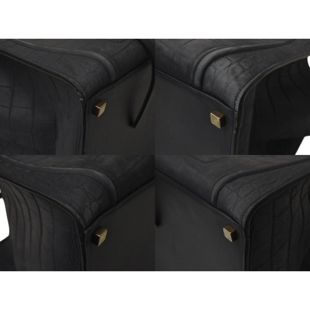 CELINE Luggage Phantom Square Handbag Crocodile Embossed Leather - Picture 4 of 8